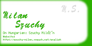 milan szuchy business card